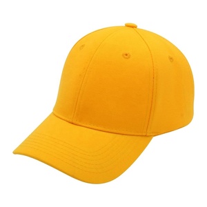 Yellow Cotton Baseball Cap Solid Color Unisex Adult Summer Hat Plain Dyed Design - Product Image 1