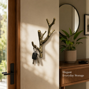 Rustic Tree Branch Wall Hook Antique Brass Metal Decorative Coat Key Towel <b>Hat</b> Robe <b>Holder</b> Wall Mounted Home Entryway Organizer - Product Image 4