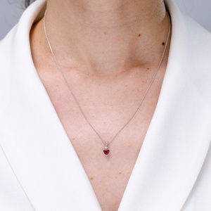 14K Pure Gold Heart-Cut <b>Ruby</b> Rabbit Ear Bale Pendant With Diamond 2026 New Arrival Valentine Day Gift Gemstone Pendant <b>Necklace</b> - Product Image 5