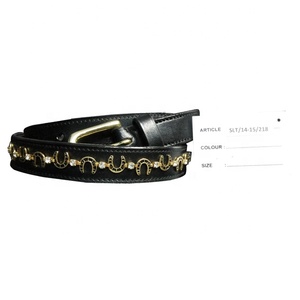Ceinture Unisexe en Cuir Véritable avec Rhinestone Bling Authentique Produit en Cuir Ceinture en Cuir Fabricant en Inde. - Product Image 6