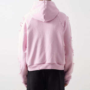 Sweat-shirt rose surdimensionné à capuche avec découpe, manches classiques, unisexe, décontracté, pour l'automne - Product Image 3