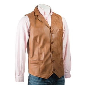 เสื้อกั๊กหนังสำหรับผู้ชายไซส์ใหญ่พิเศษ, เสื้อกั๊กหนังสำหรับนักขี่จักรยานเสื้อกั๊กกันหนาว - Product Image 5