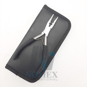 Hair <b>Extension</b> Plier With 2 Holes for <b>Bead</b> Opening Made up of Solid Stainless Steel Black Rubber Grip on Handles Hair Tools - Product Image 4