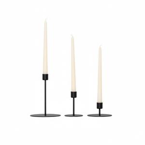 Ensemble de 3 chandeliers modernes en métal noir, supports de bougies en fer pour la décoration intérieure et les centres de table de mariage au meilleur prix - Product Image 1