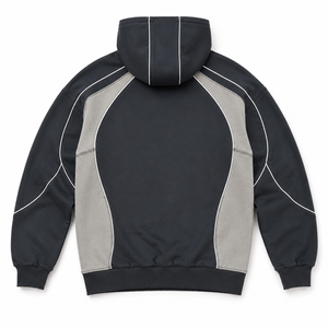 Sweat à capuche surdimensionné personnalisé en coton épais, style streetwear, avec panneaux et passepoil, coupe carrée, unisexe, vente en gros, ajustement premium, 100 % coton, écologique - Product Image 3