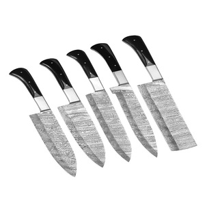 Juego de Cuchillos de Cocina Hechos a Mano por A&M Enterprises con Mango de Micarta Negra y Bolster Pulido, Cuchillos de Supervivencia, Utilitarios y de Caza - Product Image 1