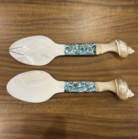 Ensemble de cuillères à fourchette en nacre de haute qualité pour coquillage servant des ustensiles de cuisine à domicile cadeaux écologiques directement du Vietnam
