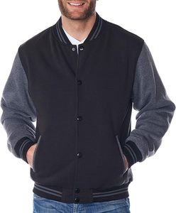 Blouson universitaire unisexe classique style Letterman, coupe bomber de baseball, en laine épaisse avec empiècements patchwork sur le devant, vêtement d'extérieur streetwear élégant - Product Image 5
