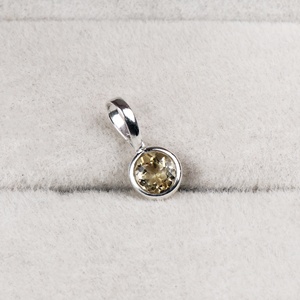 925 <b>Solid</b> Sterling <b>Silver</b> Bezel-Set Pendant With Natural Yellow Citrine Gemstone Handmade Women's Jewelry For Wholesale - Product Image 2