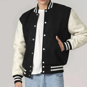 Chaquetas Varsity personalizadas de invierno para hombre, estilo universitario, de cuero/lana, en venta a precio económico. - Product Image 2
