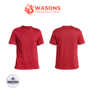 T-shirt décontracté pour homme WASONS INTERNATIONAL, rouge, 100% coton jersey 180g, col rond, manches courtes, coupe classique, personnalisable - Product Image 4