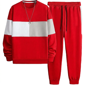 Conjunto Deportivo Unisex de Color Sólido, Sudadera con Cuello Redondo, Pantalones Deportivos, Manga Larga, Ropa Casual de Invierno, 100% Algodón Felpa, Estilo Urbano - Product Image 3