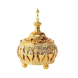 Juego de quemadores de incienso árabes de lujo en oro, Mabkhara decorativa, quemadores de incienso Oud, decoración islámica de Oriente Medio para el hogar. - Product Image 2