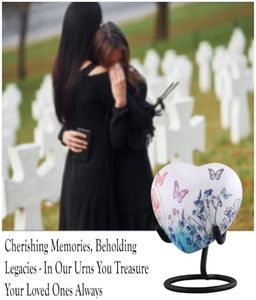 Ornamental Aluminum Heart <b>Memorial</b> <b>Keepsake</b> Urn Funeral Ash Container Crafted With Decorative Smooth Matte Surface - Product Image 5