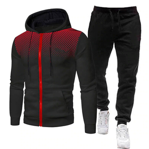 Survêtement unisexe personnalisable de haute qualité avec veste à capuche zippée et pantalon de jogging, vêtements de sport d'hiver légers et extensibles dans les quatre sens - Product Image 3