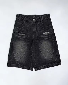 Shorts en jean respirants brodés pour garçons, en coton premium, confortables, décontractés, mode estivale, fabrication au Bangladesh - Product Image 1