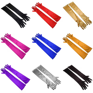 Gants longs en satin uni pour femmes, respirants, confortables et chauds, pour opéra, costume, mariée, soirée, bal, mariage, extérieur - Product Image 5