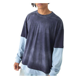 เสื้อยืดคอกลมแขนสองชั้นพิมพ์ลายและปักลายตามสั่งสำหรับผู้ชาย |   ผ้าฝ้าย GSM สูง |   คุณภาพที่ทนทานยาวนาน - Product Image 1