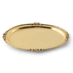 Plateau de service ovale en laiton Pital Thali, plat décoratif en laiton, plateau de service pour fruits secs et en-cas, décoration d'intérieur, cadeau - Product Image 1