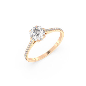 Anillo de compromiso solitario de plata de ley 925 con moissanita de corte redondo certificada GRA, hecho a mano por REYES, para mujer. - Product Image 6
