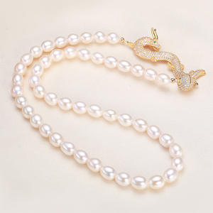 Collar de Perlas de Agua Dulce Redondas Exquisitas de 2022 con Hebilla Ligeramente Imperfecta de Gran Brillo - Nueva Llegada - Product Image 1