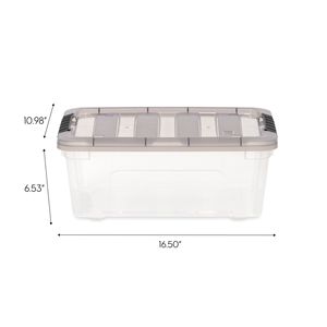 12,95 Qt. Contenitori di Plastica con Coperchi Impilabili per Organizzazione di Casa, Garage, Seminterrato e Ufficio - Product Image 5