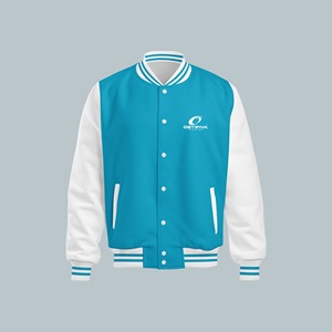 Veste universitaire personnalisée pour homme en laine et polyester, à capuche, coupe-vent, respirante, brodée, style bomber, fabricant OEM - Product Image 3