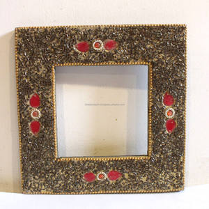 Miroir mural personnalisé avec cadre bleu perlé, thème paon, miroir de maquillage décoratif bleu et vert avec perles brillantes - Product Image 4