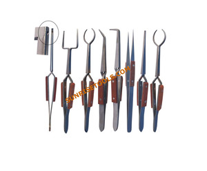 Juego de pinzas de acero inoxidable para hacer joyas, herramientas de bricolaje con mangos de madera, forma de corte baguette cónico - Product Image 2