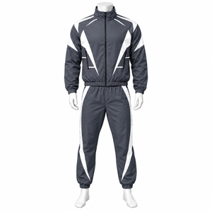 Ensemble survêtement coupe-vent personnalisé avec veste zippée et pantalon ample en nylon – Nouveau design - Product Image 2