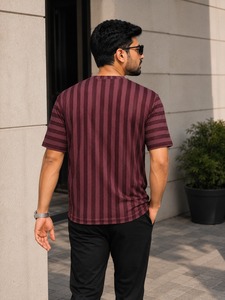 Camiseta Polo de Moda Casual de Corte Regular, Camiseta Polo a Rayas para Hombre OEM, Camiseta de Golf de Manga Corta de Polialgodón para Hombre - Product Image 2