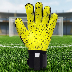 Gants de gardien de but de football en latex allemand jaune de qualité supérieure, design personnalisé, avec sangle en latex allemand, coupe négative - Product Image 3
