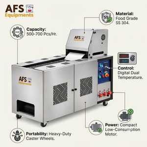 Machine à faire des roti automatique électrique AFS Equipments, en acier inoxydable, capacité de 500 à 700 pièces, 1200 W, 220 V/380 V - Product Image 5