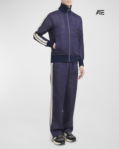 Ensemble de survêtement personnalisé pour homme avec fermeture éclair, sweat à capuche et pantalon ornés de strass, vente en gros OEM, streetwear, vêtements de sport en coton - Product Image 3