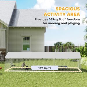 Box per Cani Moderno Grande 20 X 7.5 X 5 Piedi, Recinto Esterno Impermeabile Resistente ai Raggi UV, Porta con Chiusura, Ciotole Regolabili, Confezionato in Scatola - Product Image 4