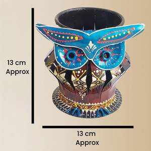 Bougeoir T-Light de visage de hibou fabriqué à la main de qualité supérieure pour Diwali pour l'ambiance de chambre disponible pour l'approvisionnement en gros en Inde - Product Image 3