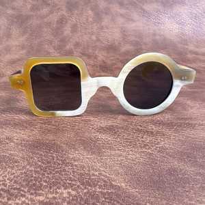 Gafas de Sol Redondas Hechas a Mano HASAN CRAFT HC-0001 de Cuerno de Búfalo, Estilo Artesanal Moderno, Montura Ajustable, Diseño Ecológico - Product Image 5