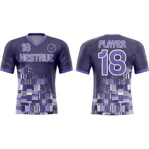 Camiseta de fútbol personalizada con sublimación, uniforme de fútbol, equipación de equipo, ligera, transpirable, de secado rápido, ropa deportiva al por mayor. - Product Image 1
