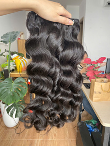 Vietnamese Remy Double Drawn Raw Virgin Cuticle <b>Aligned</b> Human Hair Bundles with Loose Deep Wave for Wigs - Product Image 2