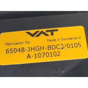 Válvula de Control de Péndulo Tipo VAT 342943 65048-JHGH-BDC2/0105, Usada, Piezas de Equipos Legacy Semiconductor - Product Image 2