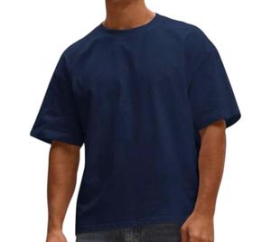 Camiseta de Algodón Azul Claro Extra Grande para Hombre, Manga Corta, Cuello Redondo, Informal, Color Sólido, Diseño Liso - Product Image 4