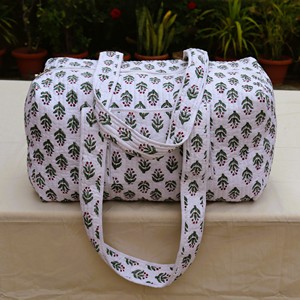 Custom Printed Luxury Durable Large Capacity Cotton Duffel Bags-Eco-Friendly Travel & Sports Gym Luggage Unique Quilted Design - Product Image 4