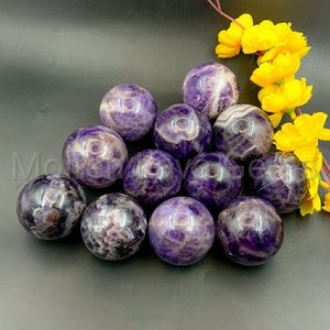 Esfera de Cristal de Amatista Chevron Natural, Pulida a Mano, Gema Curativa Púrpura, Feng Shui, Meditación Religiosa, Reiki - Product Image 2