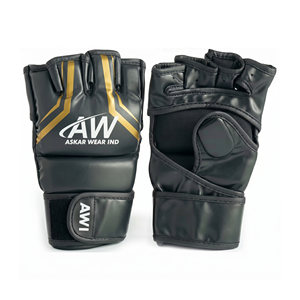 ถุงมือ Askar Wear Ind Mma แบบครึ่งนิ้ว หนัง PU สายรัดข้อมือแบบเวลโคร อุปกรณ์ฝึกศิลปะการต่อสู้ - Product Image 1