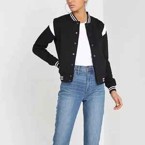 Blouson universitaire OEM personnalisé à manches longues de couleur unie pour femme – Nouvelle arrivée, vente en gros, modèle uni vierge - Product Image 5