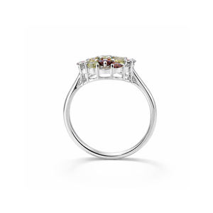 925 Sterling Silver Multi Tourmaline Round Cut Cluster Ring Gold Plated Classical Royal Designer Statement Ring - Product Image 6