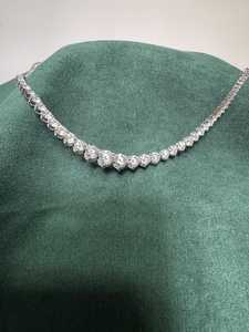 Collar de tenis de moissanita con corte brillante, plata 925 con baño de rodio, engaste de garras, estilo hip hop, para mujer, compromiso, boda, fiesta - Product Image 3