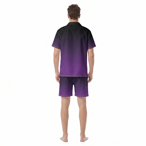 Conjunto de camisa y pantalones cortos sublimados para hombre, manga corta, con botones, a juego, para playa, verano, informal, para estar en casa, para vacaciones - Product Image 6