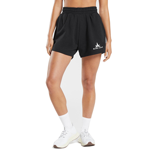 OEM Custom Logo Black Terry Fabric Gym Shorts for Women Lightweight <b>Elastic</b> <b>Waist</b> Drawstring Closure Quick Dry Fitness Sports - Product Image 1