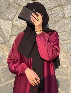 Daily Wear Womens Modest Royal Nida Full Covered Maxi Prayer Wear Saudi Hijab Niqab Front Open Elastic Sleeves Handmade Cotton - Product Image 2